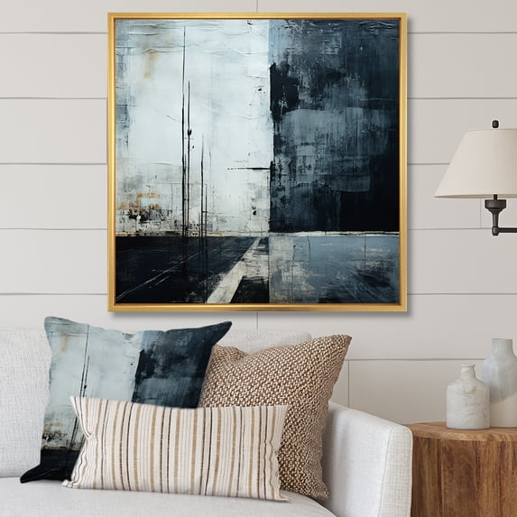 Designart "Urban Contrast Expressions III" Road Floater Framed Wall Art Prints