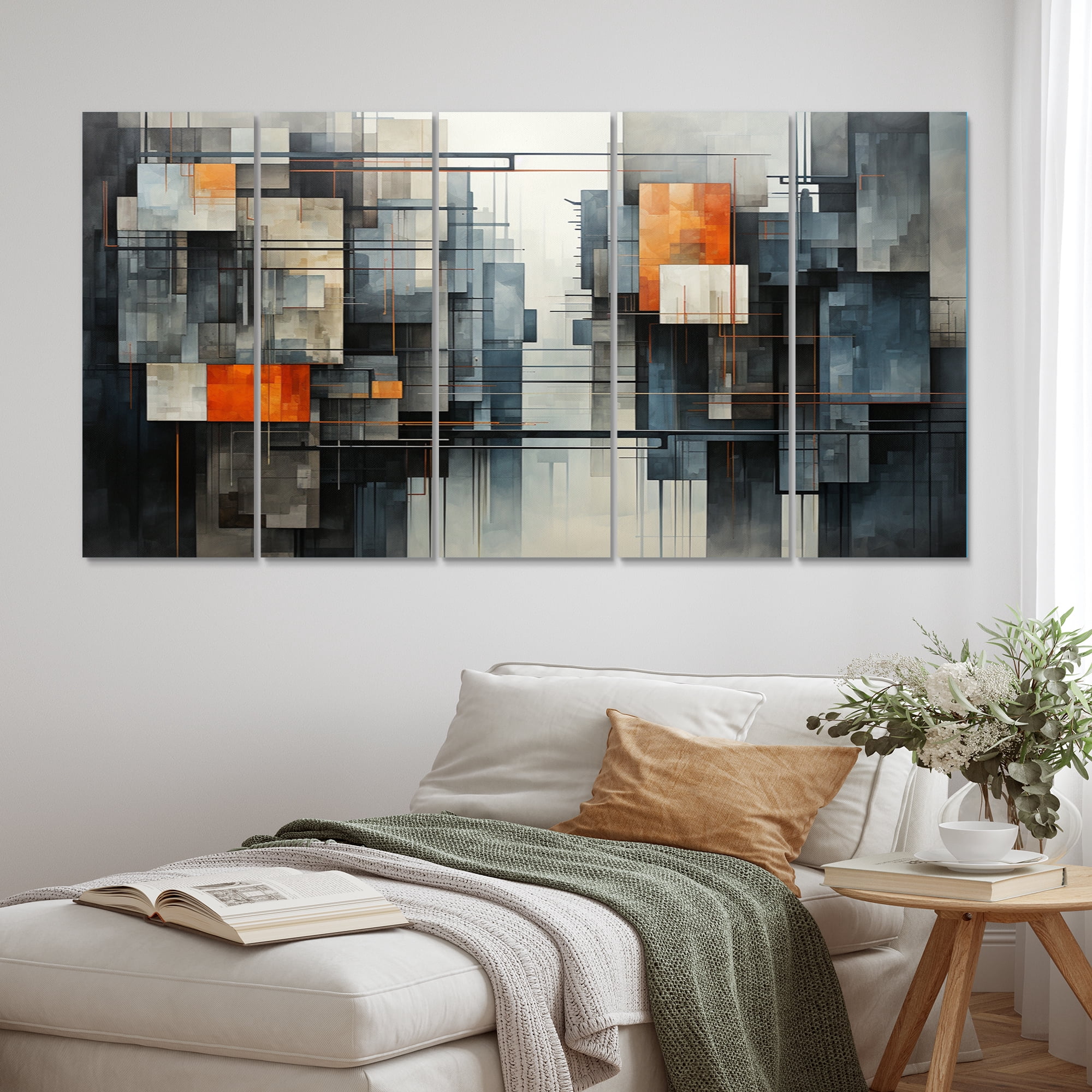 Gallery Detail: Designart Urban Geometry Hardedge Art Wall Art I Modern Metal