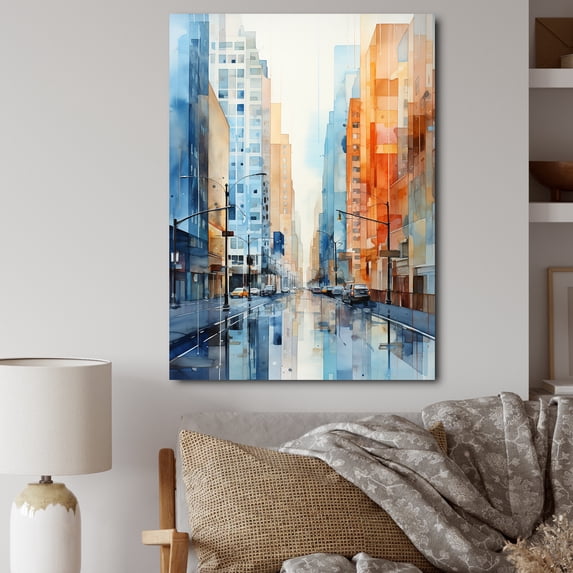 Designart "Urban Heights with Skyscrapers VIII" Cityscapes Canvas Print