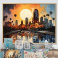 thumbnail image 1 of Designart "Urban Miami s Palms A Tropical Oasis II" Cityscapes Floater Framed Canvas Wall Art, 1 of 7