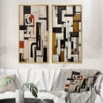 thumbnail image 1 of Designart "Urban Passion Abstract Expression I" Modern Geometric Framed Wall Art Set Of 2 - Modern Black Framed Canvas Set For Living Room Decor, 1 of 6