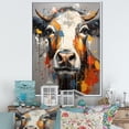 thumbnail image 1 of Designart "Urban Pop Art With A Cow I" Animals Cow Floater Framed Canvas Wall Art, 1 of 5