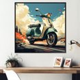 thumbnail image 1 of Designart "Urban Scooter Adventure I" Scooter Floater Framed Wall Art Living Room, 1 of 5