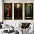 thumbnail image 1 of Designart "Urban Solitude under the Full Moon IV" Modern Geometric Framed Wall Art Set Of 3 - Red Abstract Geometric Frame Canvas Set For Living Room Decor, 1 of 6