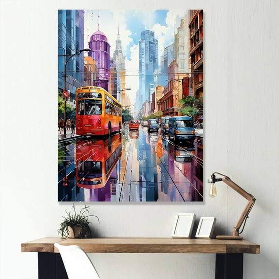 Designart "Urban Spectrum Mosaic" New York City Wall Decor