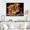thumbnail image 1 of Designart "Urban Style with Edgy Sneakers" Fashion Framed Wall Art - Glam Yellow Balenciaga Entryway Framed Wall Art Print, 1 of 6