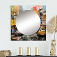 thumbnail image 1 of Designart "Urban composition I" Abstract Collages Square Mirror For Wall Decor - Large Yellow Square Mirror Printed Wall Decor - Transitional Square Living Room Mirror, 1 of 5