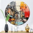 thumbnail image 1 of Designart "Urban composition II" Abstract Collages Oversized Wall Clock, 1 of 5