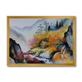 thumbnail image 1 of Designart 'VIbrant Mountain Landscape With Little House' Traditional Framed Art Print, 1 of 4