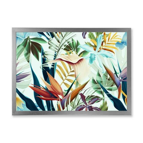 Designart 'VIntage Tropical Flowers I' Tropical Framed Art Print