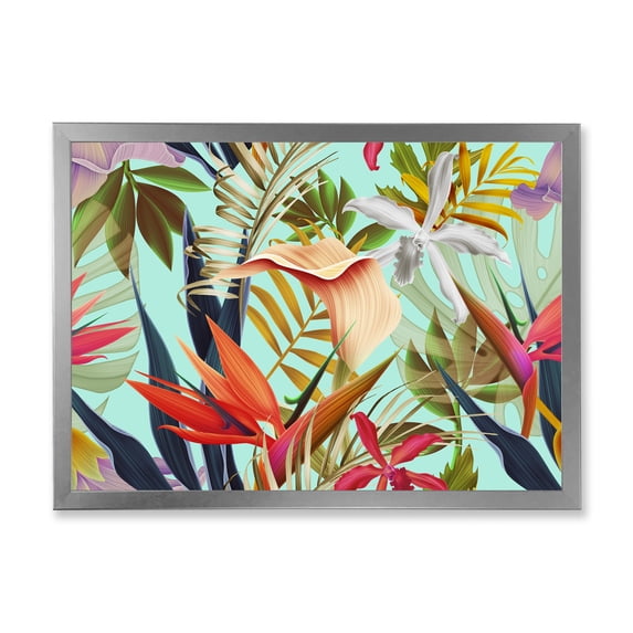 Designart 'VIntage Tropical Flowers II' Tropical Framed Art Print