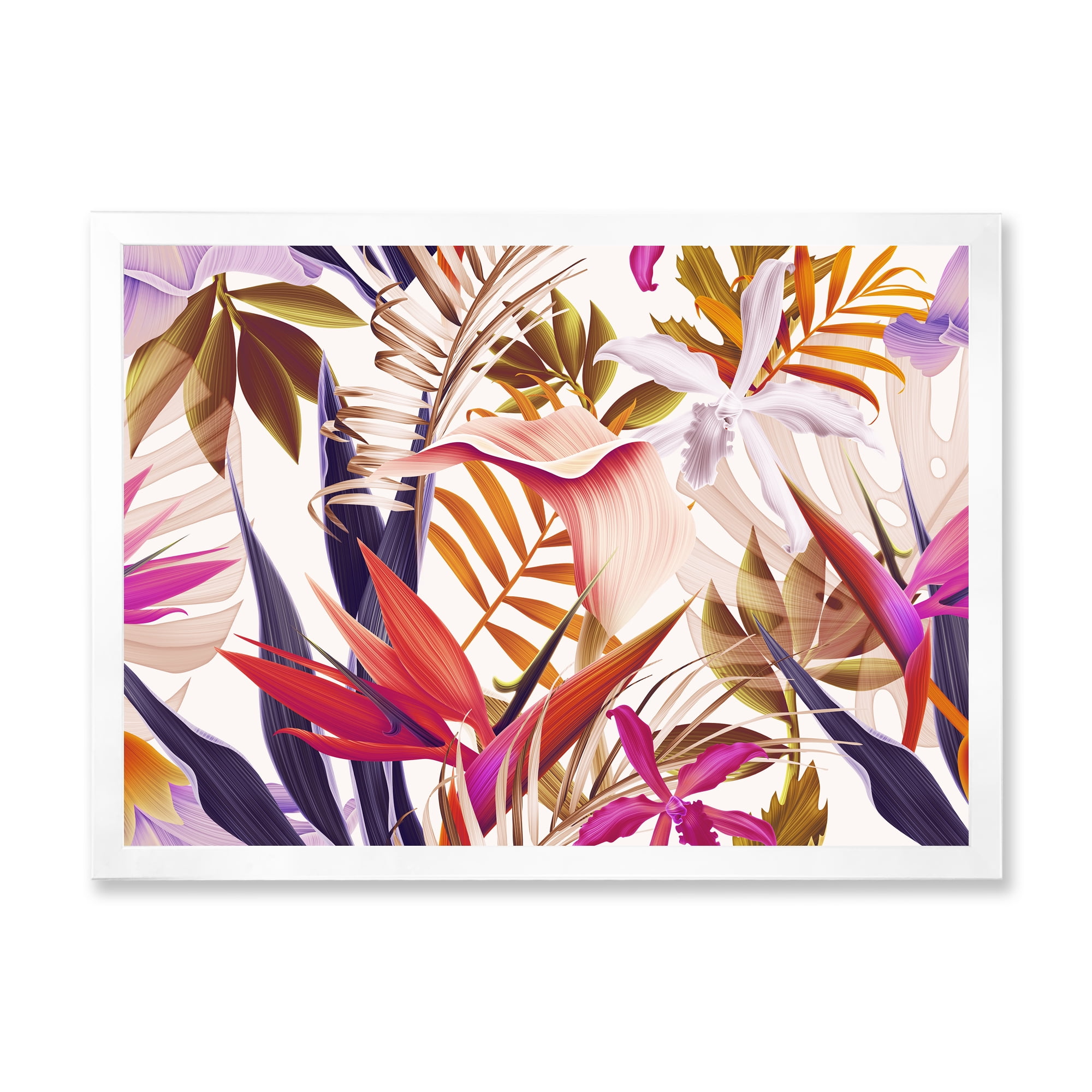 Designart 'VIntage Tropical Flowers III' Traditional Framed Art Print