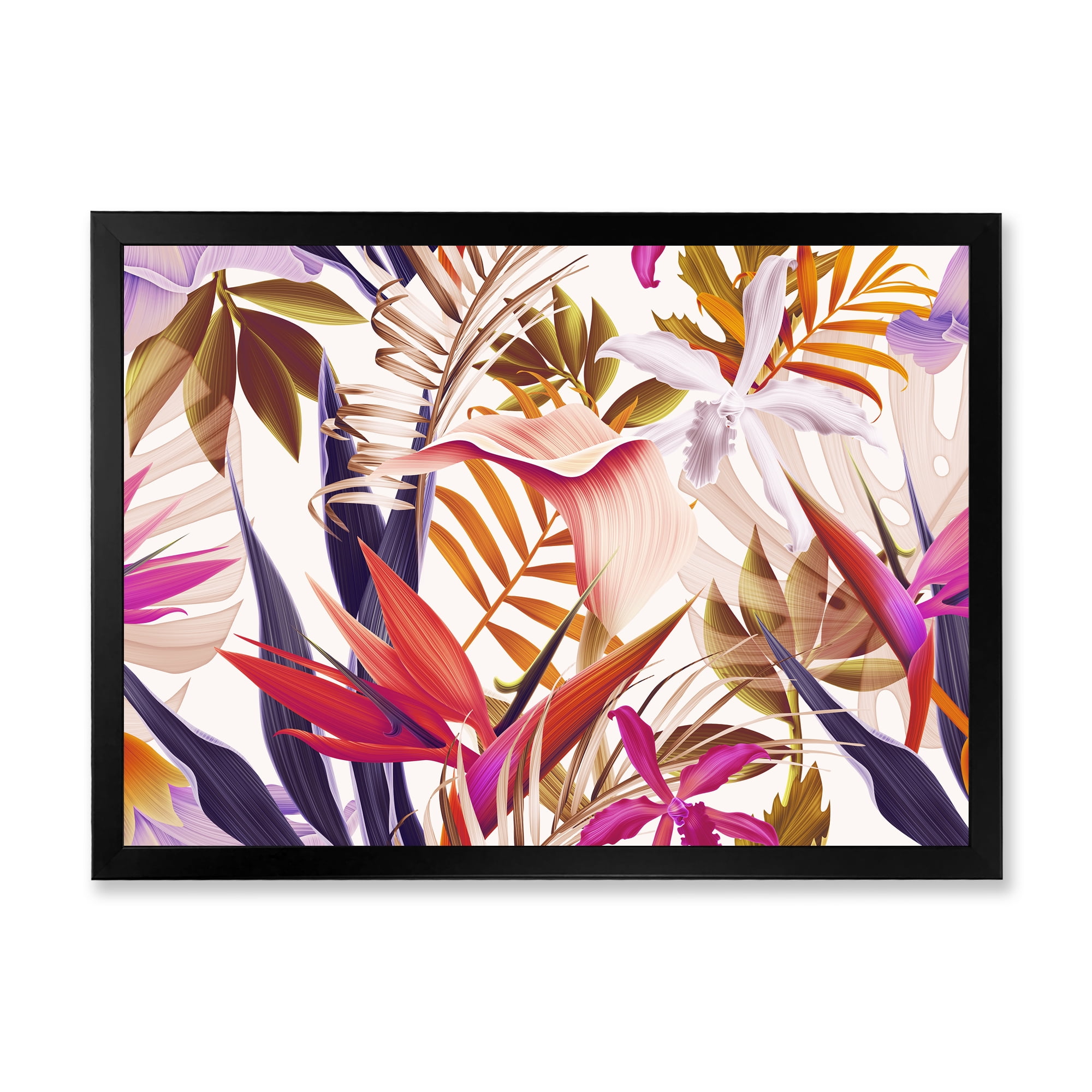 Designart 'VIntage Tropical Flowers III' Traditional Framed Art Print
