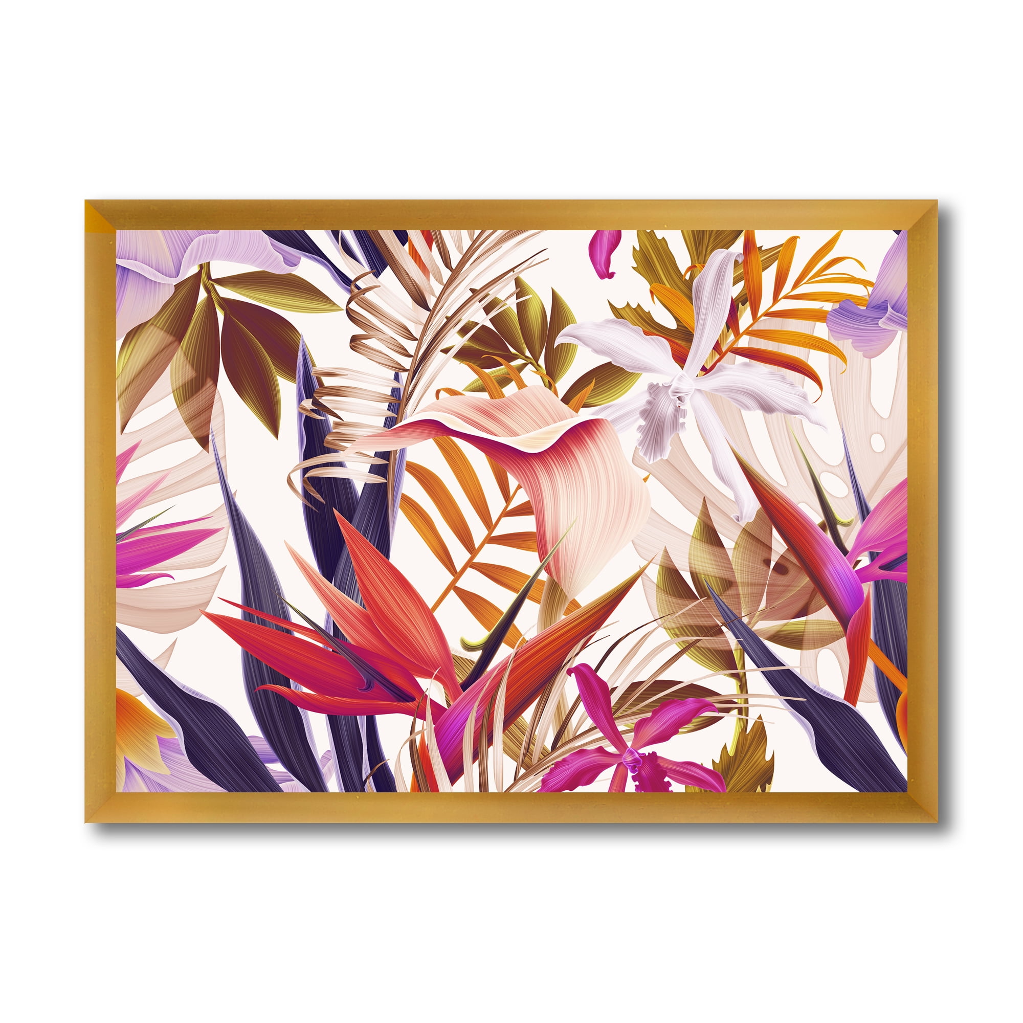 Designart 'VIntage Tropical Flowers III' Traditional Framed Art Print