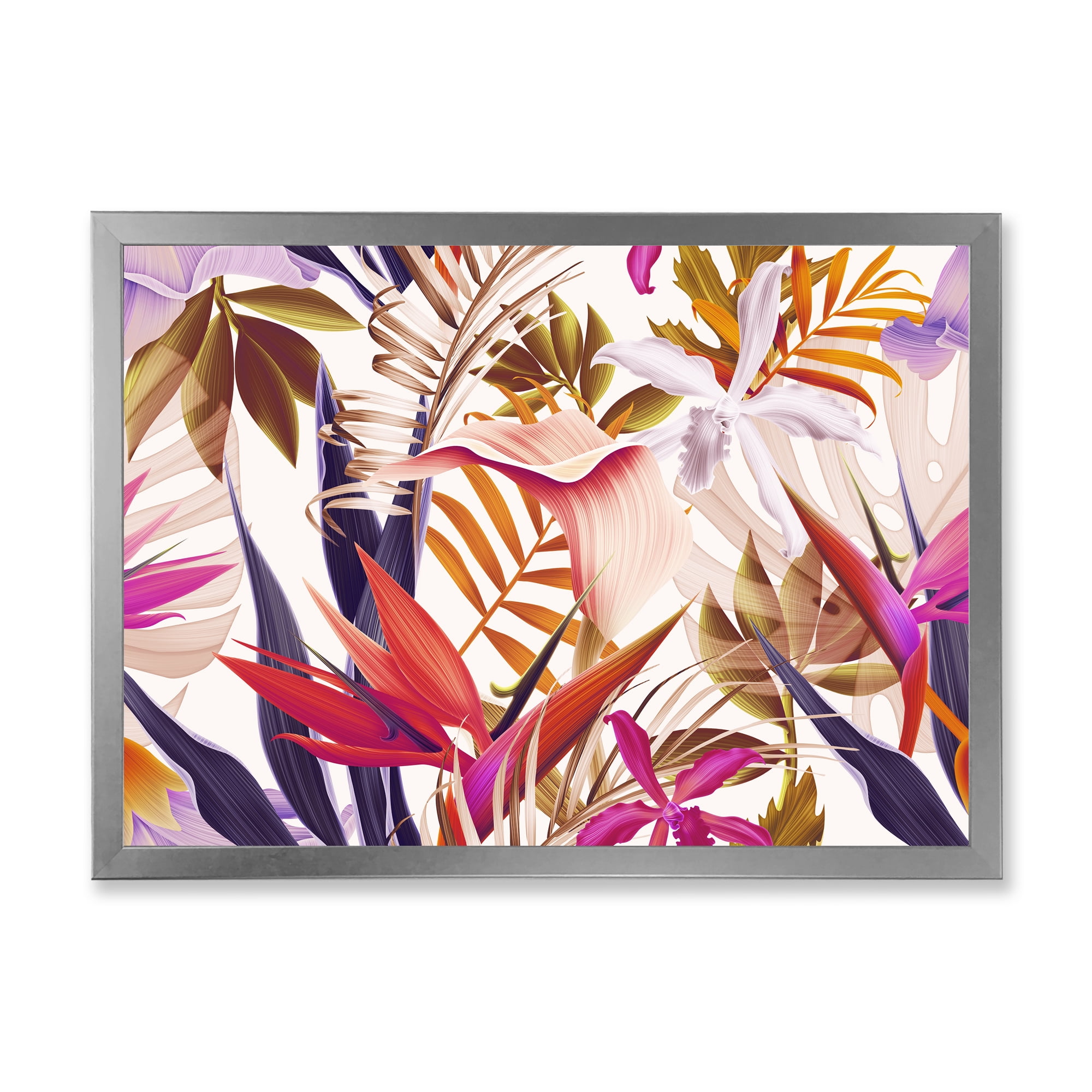 Designart 'VIntage Tropical Flowers III' Traditional Framed Art Print