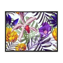 Designart 'VIntage Tropical Flowers IX' Traditional Framed Canvas Wall Art Print