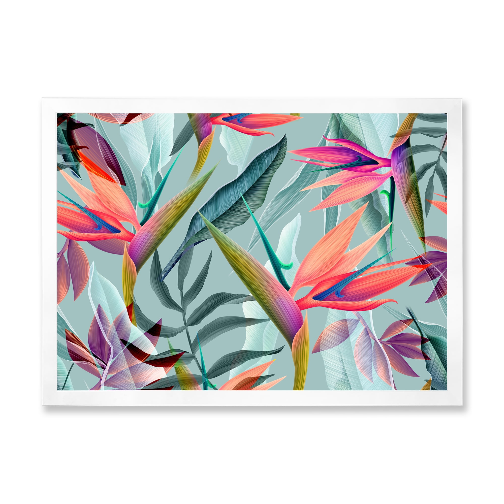 Designart 'VIntage Tropical Flowers V' Traditional Framed Art Print