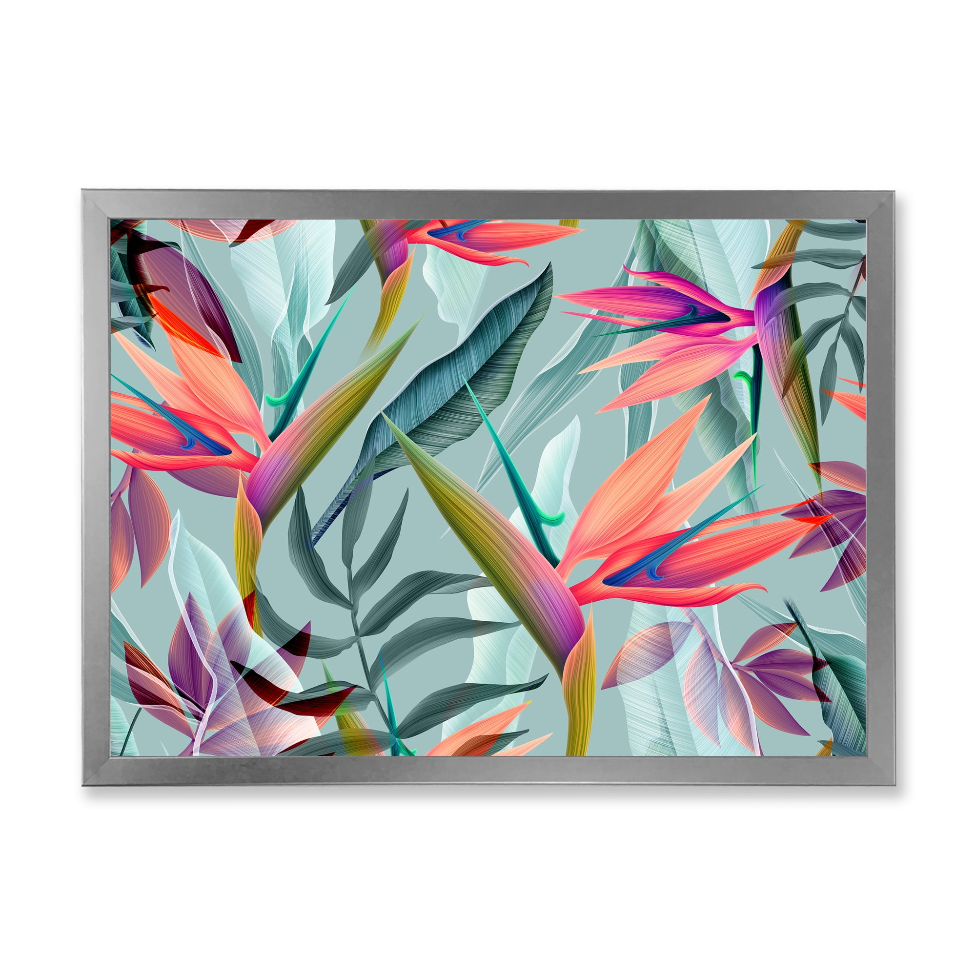 Designart 'VIntage Tropical Flowers V' Traditional Framed Art Print