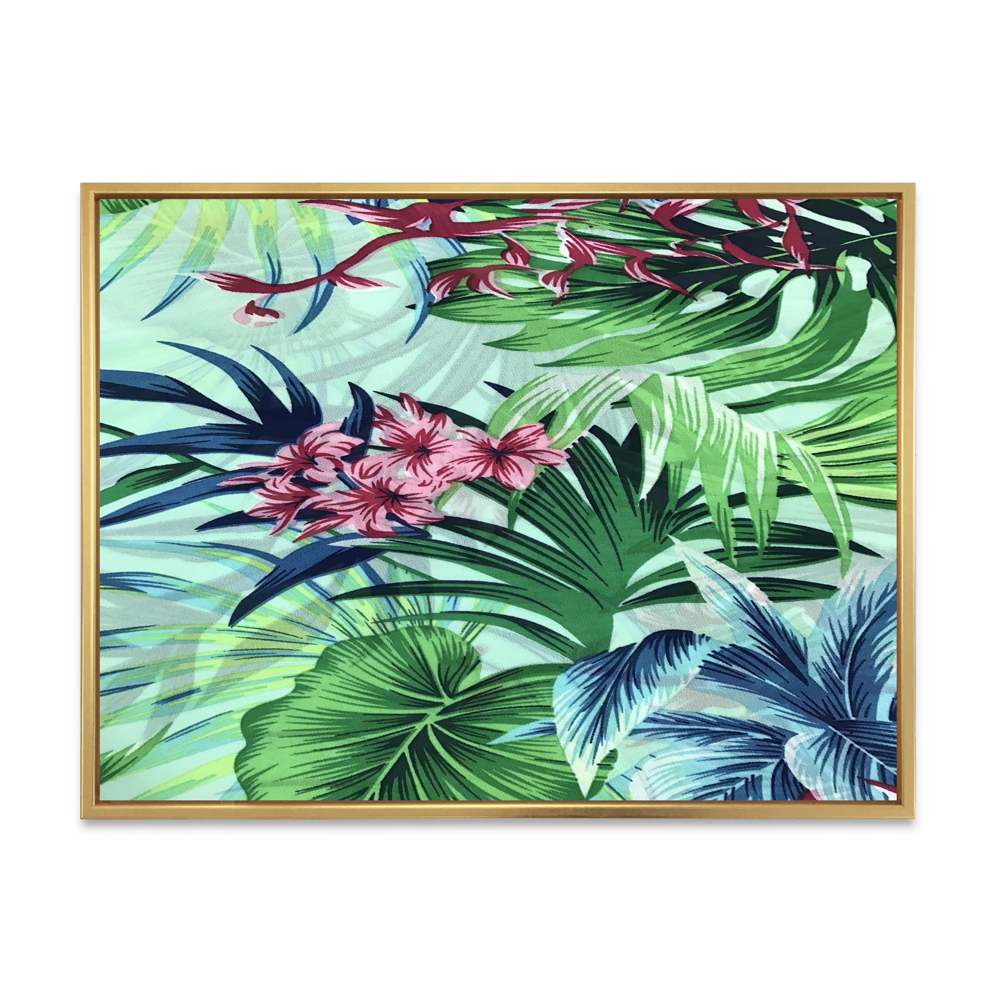 Designart 'VIntage Tropical Flowers VI' Traditional Framed Canvas Wall Art Print