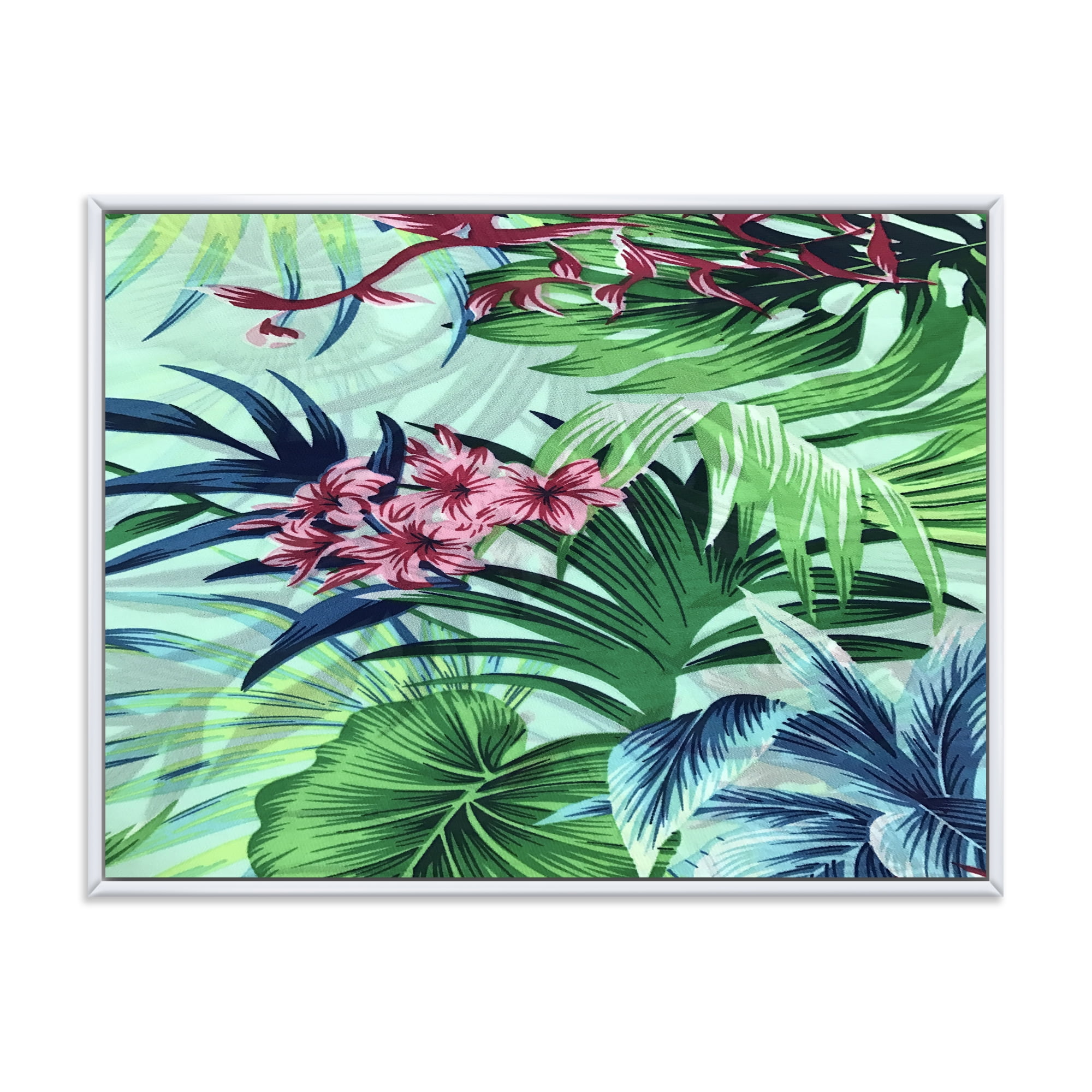 Designart 'VIntage Tropical Flowers VI' Traditional Framed Canvas Wall Art Print