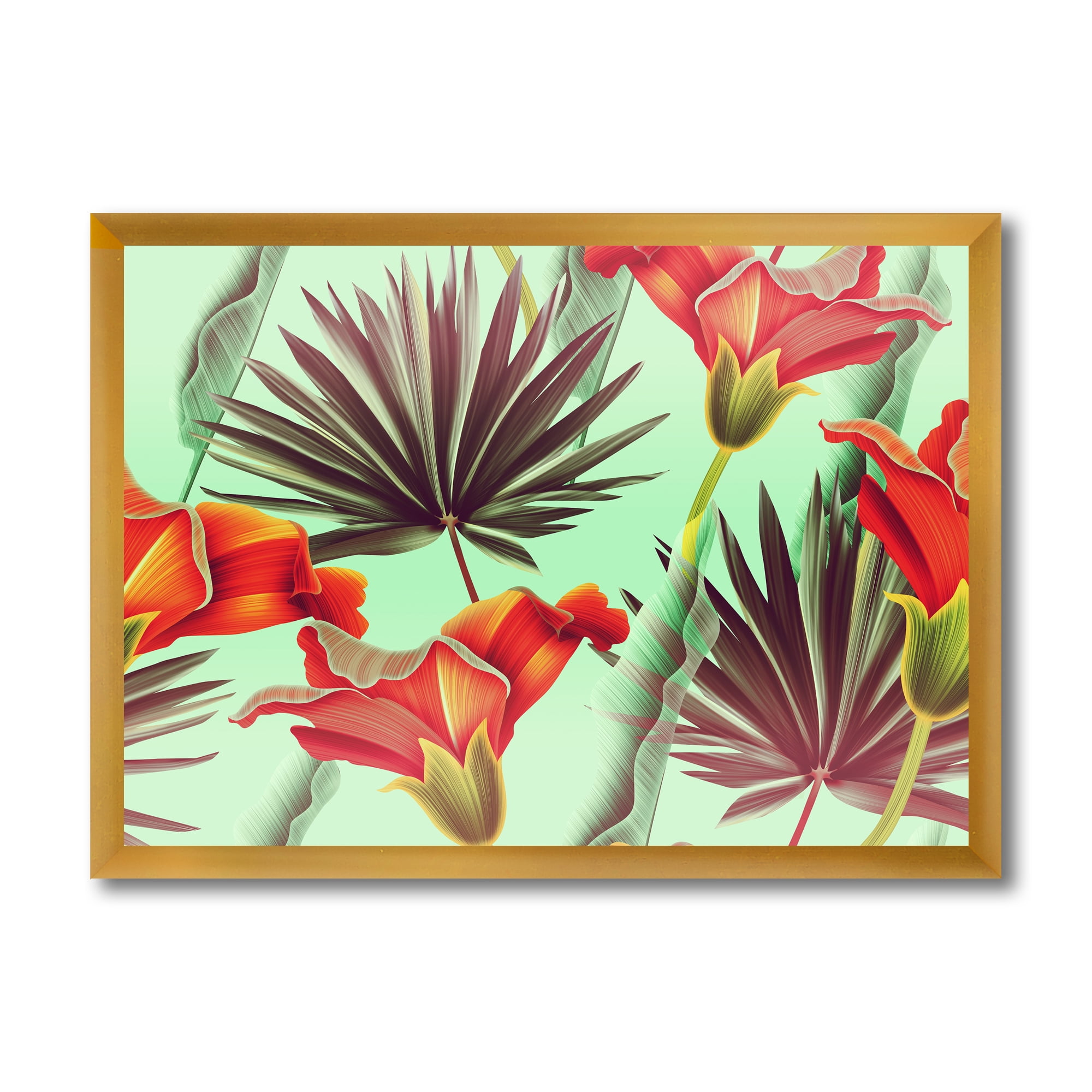 Designart 'VIntage Tropical Flowers VII' Traditional Framed Art Print