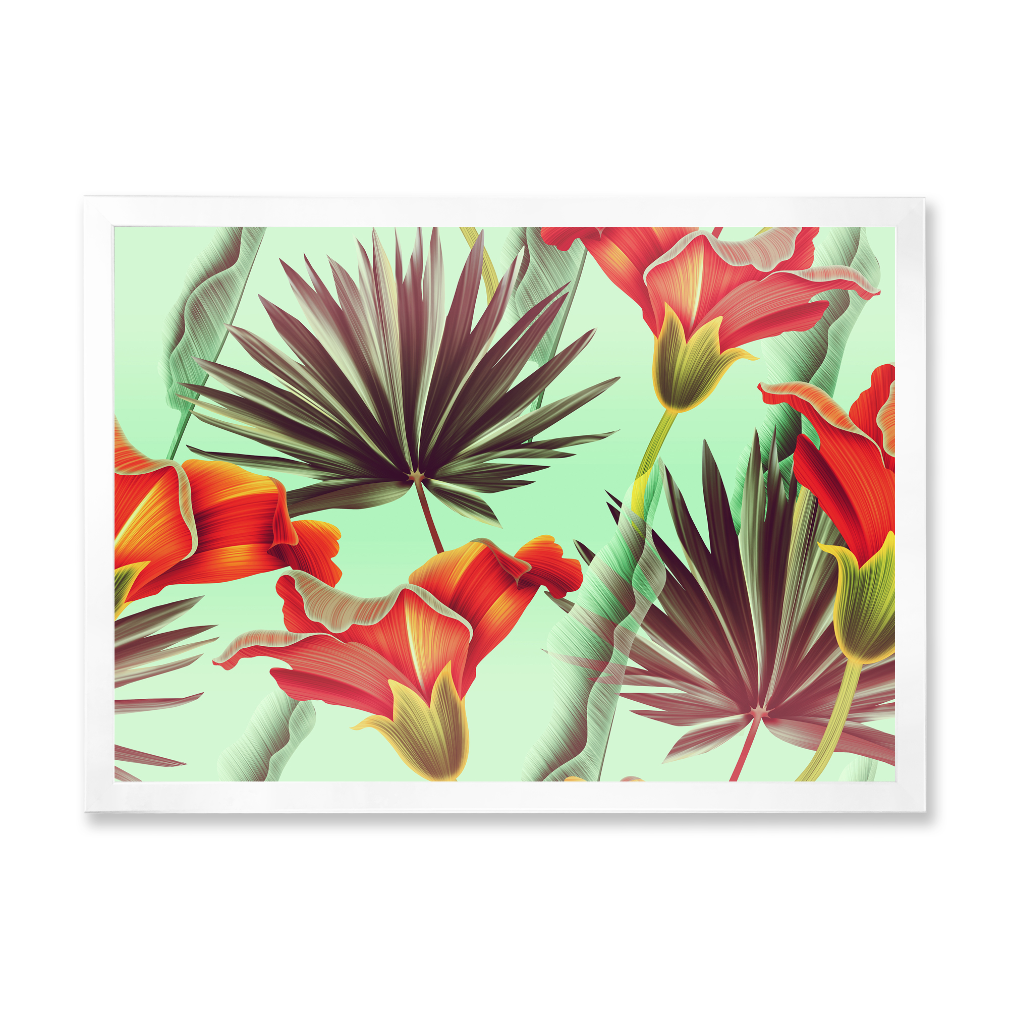 Designart 'VIntage Tropical Flowers VII' Traditional Framed Art Print