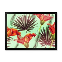 Designart 'VIntage Tropical Flowers VII' Traditional Framed Art Print