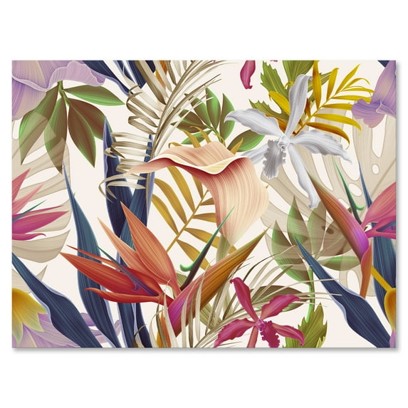 Designart ' VIntage Tropical Flowers VIII ' Tropical Canvas Wall Art Print
