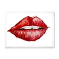 thumbnail image 1 of Designart 'Valentines Day Red Female Lips' Modern Framed Art Print, 1 of 4