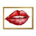 thumbnail image 1 of Designart 'Valentines Day Red Female Lips' Modern Framed Art Print, 1 of 4