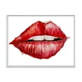 thumbnail image 1 of Designart 'Valentines Day Red Female Lips' Modern Framed Canvas Wall Art Print, 1 of 5