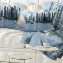 Designart Vancouver BC Skyline Panorama - Cityscape Photo Throw Pillow - 12x20