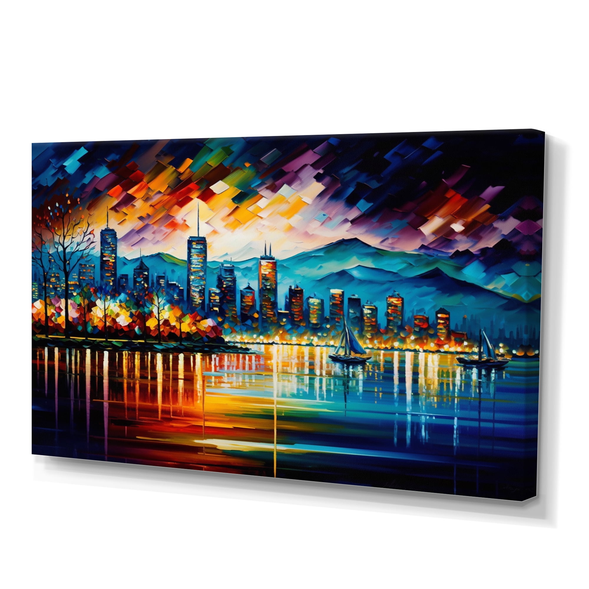 Designart Vancouver Skyline At Sunset I Canvas Wall Art