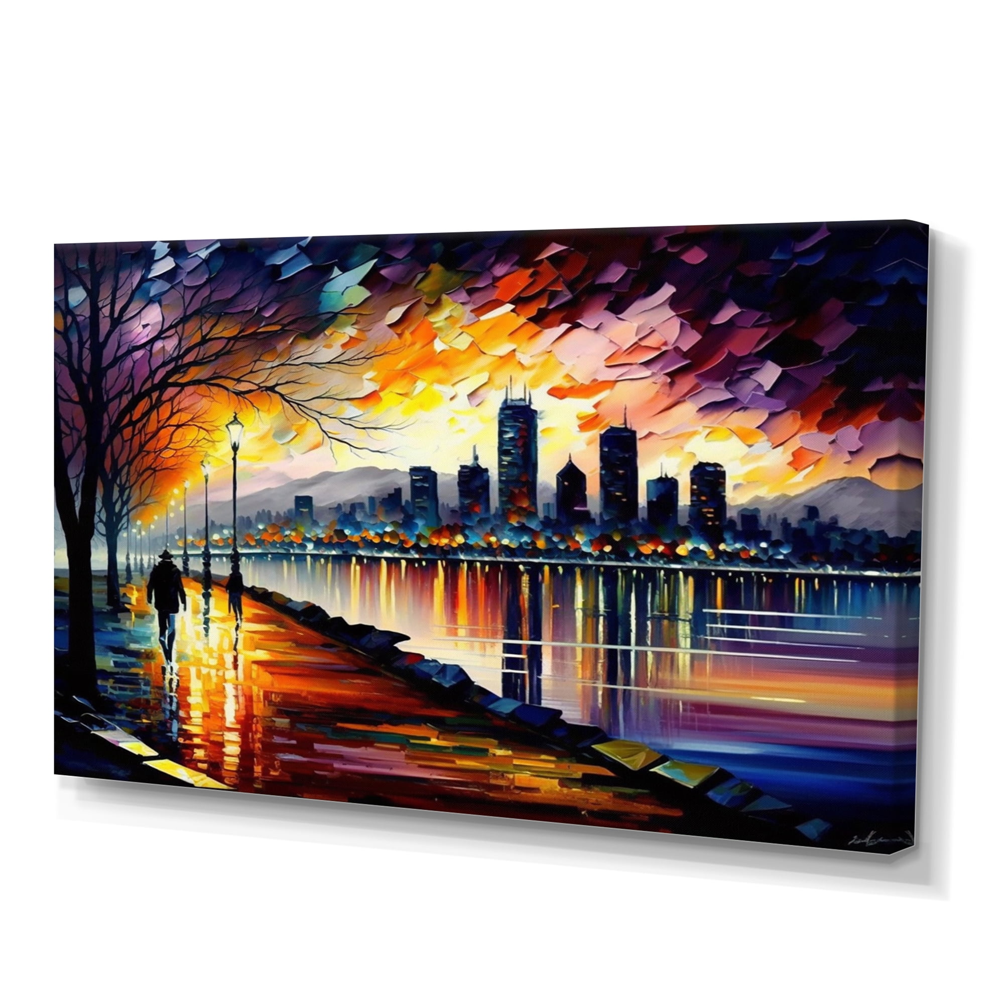 Designart Vancouver Skyline At Sunset II Canvas Wall Art