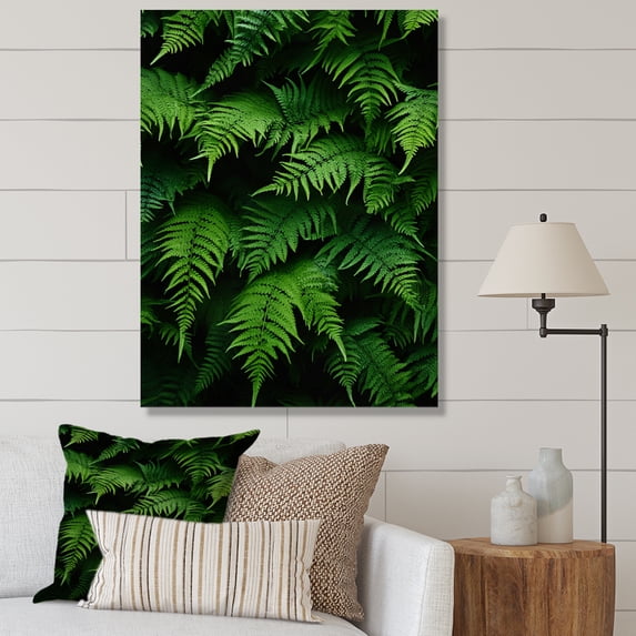 Designart "Verdant Abundance Ferns Plant wall decor I" Floral & Botanical Wall Art Living Room