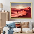 thumbnail image 1 of Designart "Vermilion Wanderer Exploring Red and Yellow Dunes II" Landscapes Framed Wall Art Decor - Global Red Desert Living Room Framed Canvas Art, 1 of 6