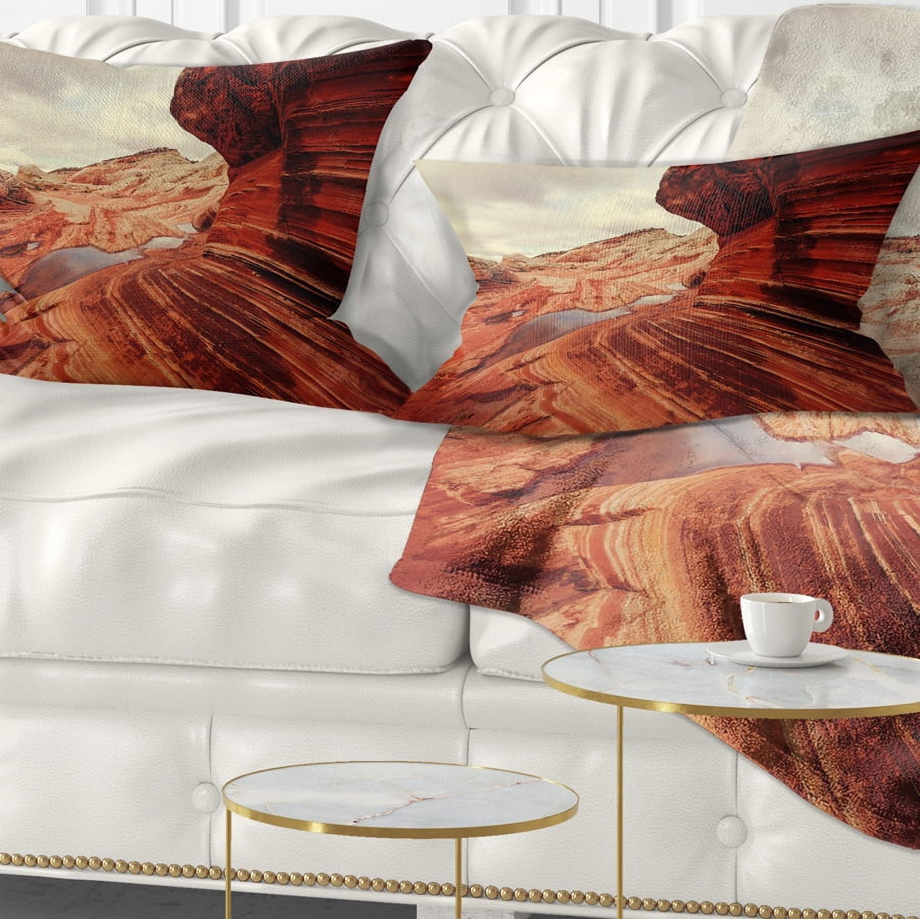 Designart Vermillion Cliffs At Dawn View - Landscape Printed Throw Pillow - 12x20