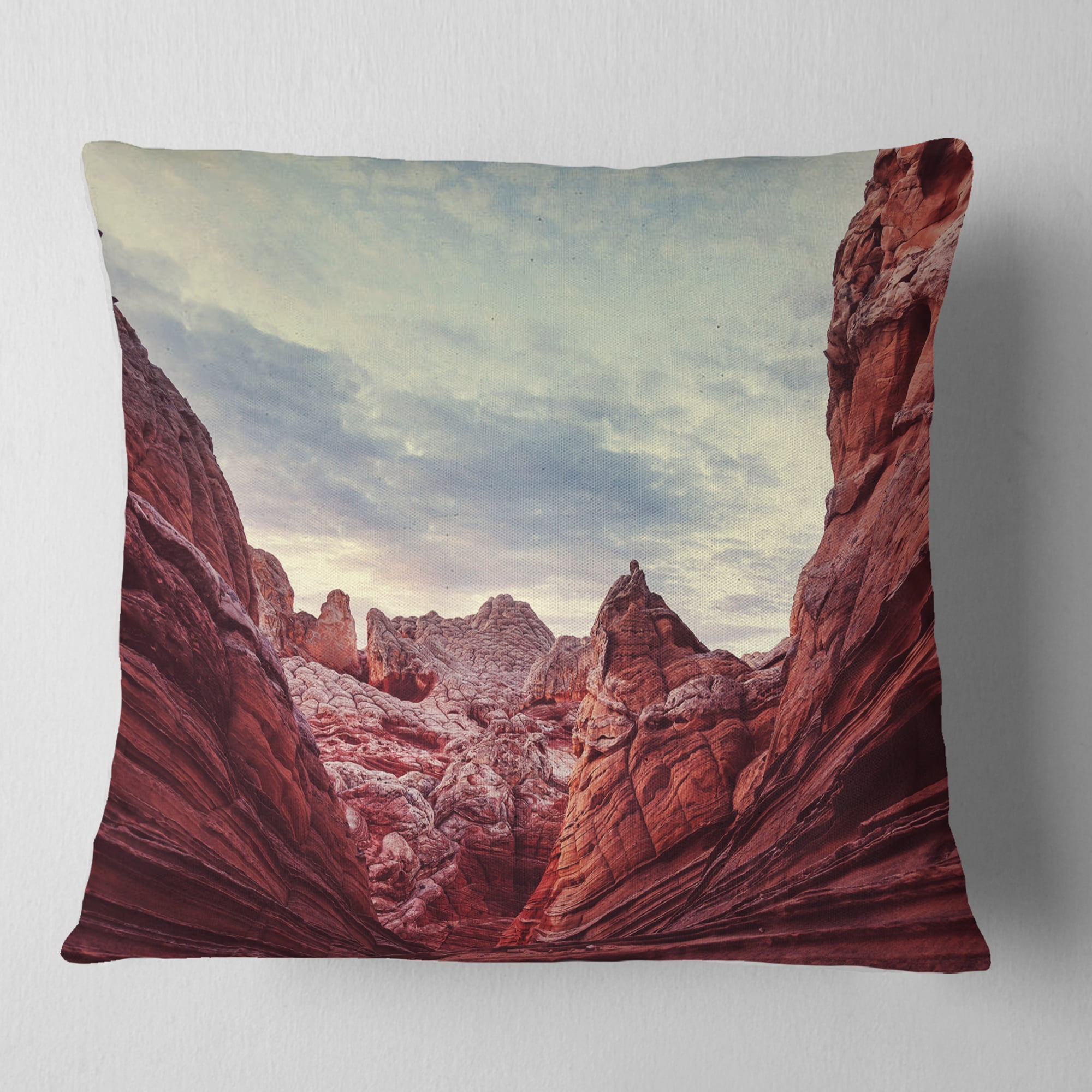 Designart Vermillion Cliffs National Monument Park - Landscape Wall Throw Pillow - 16x16