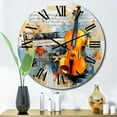 thumbnail image 1 of Designart "Verse Bold Music Expressive wall decor II" Music Oversized Wall Clock, 1 of 5
