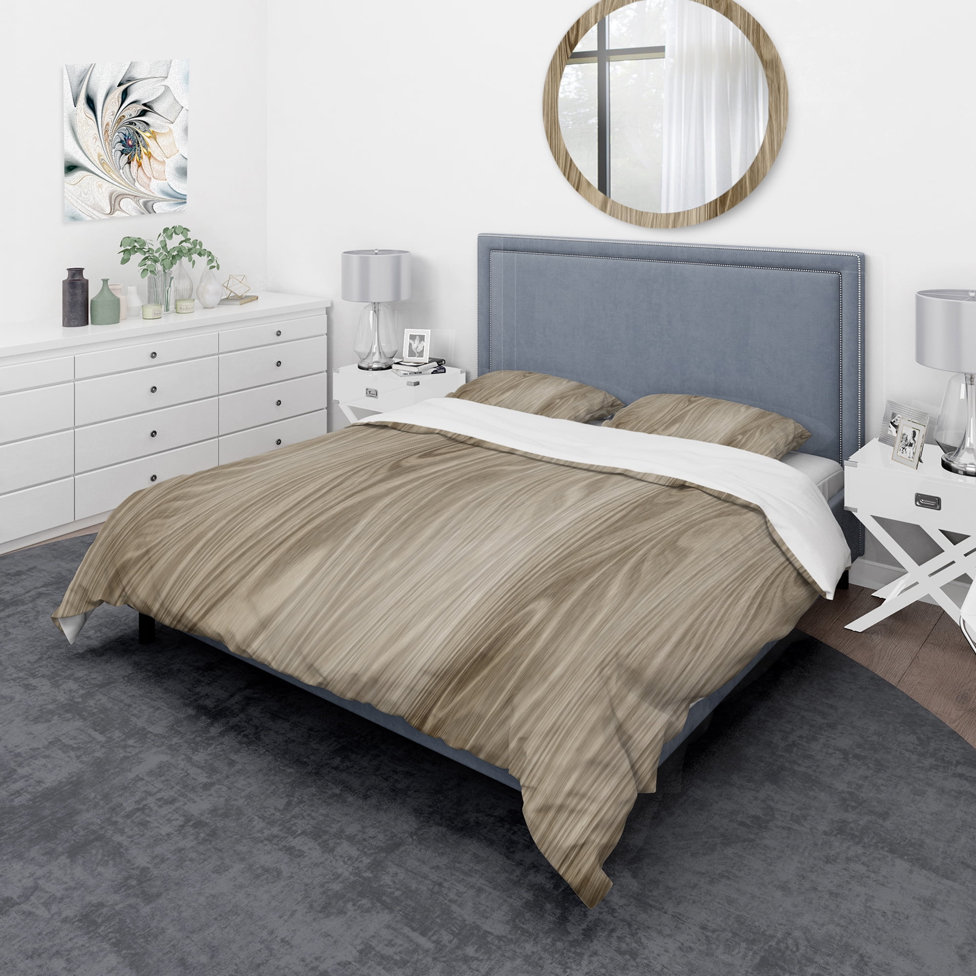 Designart 'Vertical annual tree rings' Abstract Duvet Cover Set