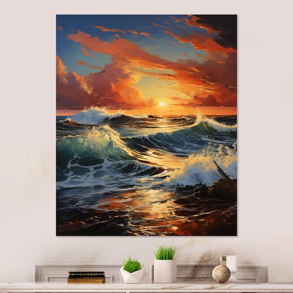 Designart "Vessel Dynamic Surge Abstract" Boat Metal Wall Art Prints