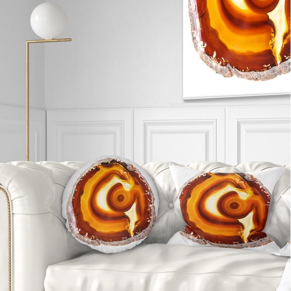 Designart Vibrant Agate Geode Slice - Abstract Throw Pillow - 12x20
