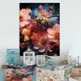 thumbnail image 1 of Designart "Vibrant Bee V" Floral Metal Wall Art, 1 of 5
