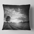 thumbnail image 1 of Designart Vibrant Black White Lavender Field - Landscape Printed Throw Pillow - 18x18, 1 of 4