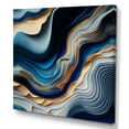 thumbnail image 1 of Designart Vibrant Blue And Gold Flow Art II Canvas Wall Art, 1 of 5