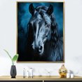 thumbnail image 1 of Designart "Vibrant Blue Equine Horse in Electric Blue II" Animals Floater Framed Canvas Art Print, 1 of 7