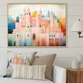 thumbnail image 1 of Designart "Vibrant Blush Pastel Fortress" Castles Floater Framed Wall Art Living Room, 1 of 5