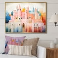 thumbnail image 1 of Designart "Vibrant Blush Pastel Fortress" Castles Floater Framed Wall Art Living Room, 1 of 5