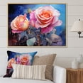 thumbnail image 1 of Designart "Vibrant Brushstroke Roses III" Roses Floater Framed Canvas Wall Art, 1 of 5