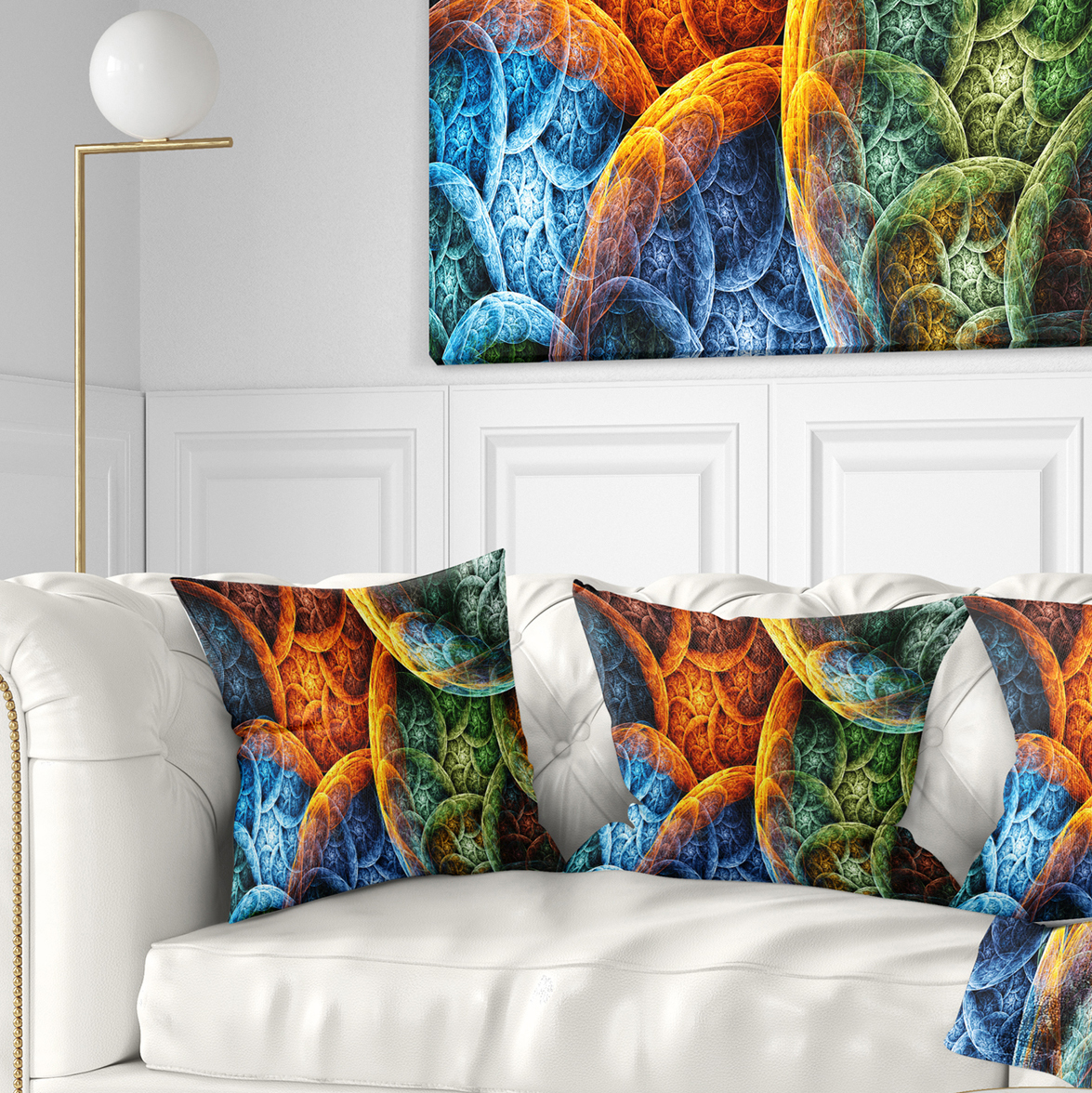 Designart Vibrant Colorful Clouds - Abstract Throw Pillow - 16x16